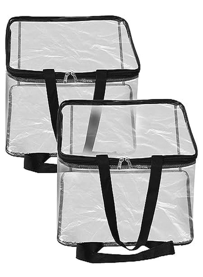 HIMART Multipurpose Transparent Travel Pouch Makeup Toiletry Kit Saree and Clothes Plastic Storage Organizer bag. (pack of -2, Transparent) - Image 1
